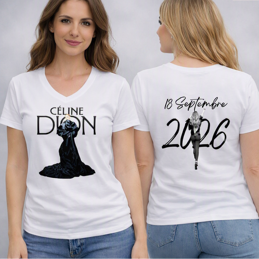 T-shirt concert de Céline Dion Col V