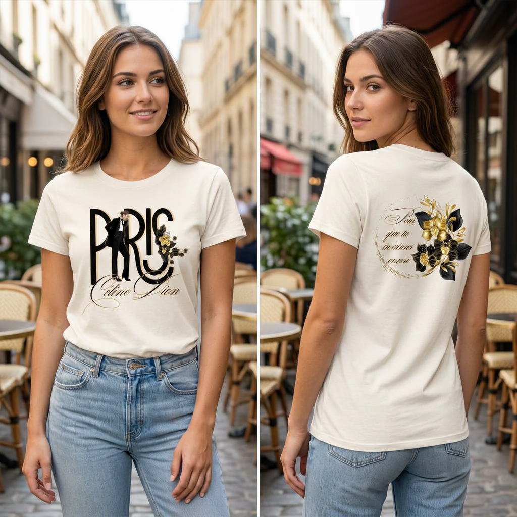 T-shirt Femme Céline Dion Paris – Écru