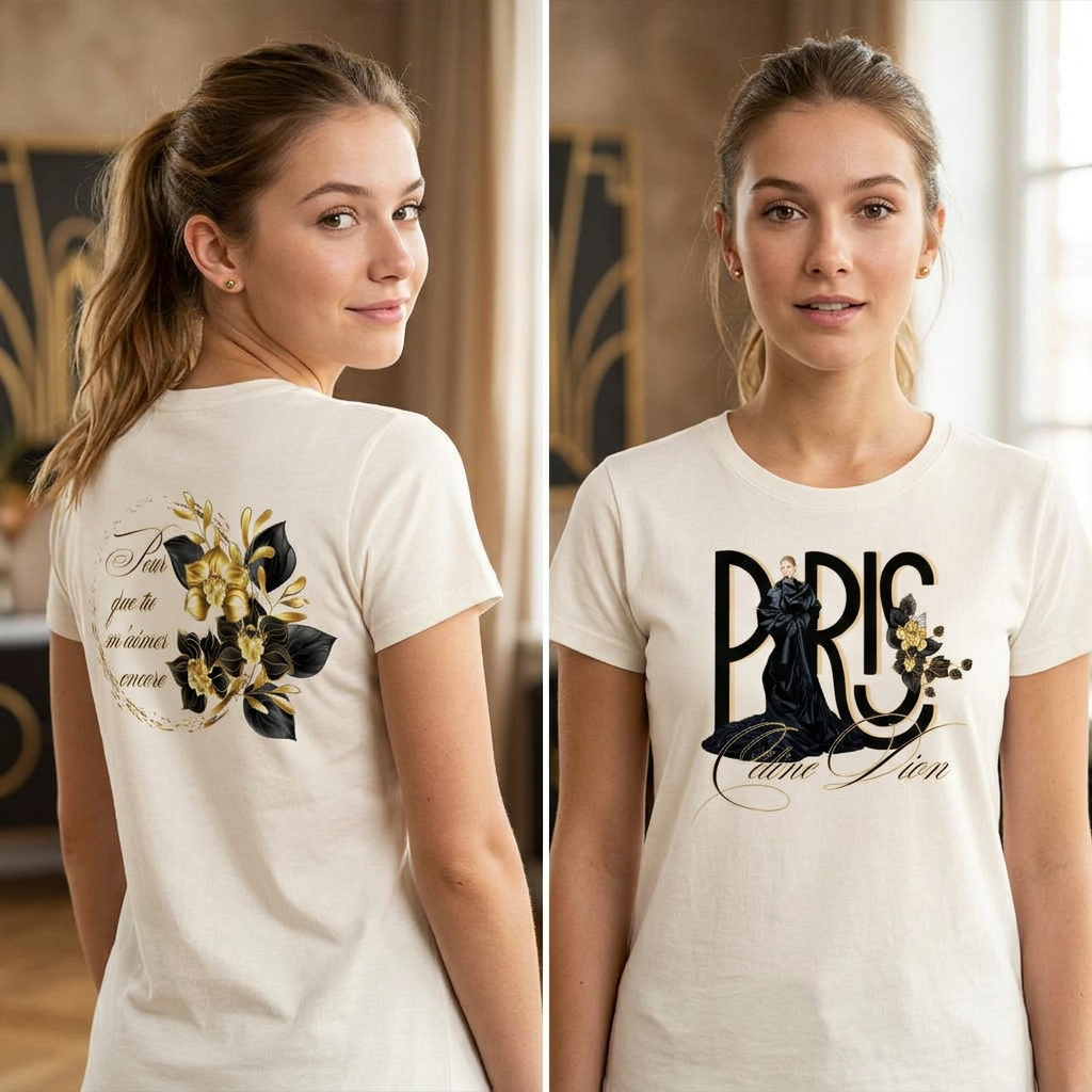 T-shirt Femme Céline Dion Paris – Écru
