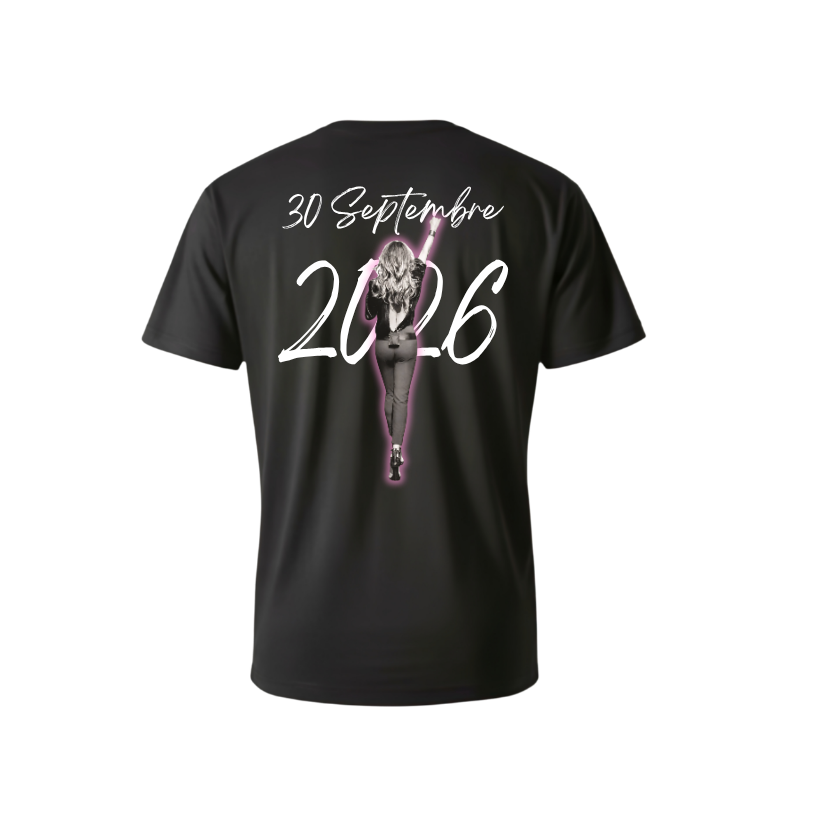 T-shirt concert de Céline Dion noir col rond