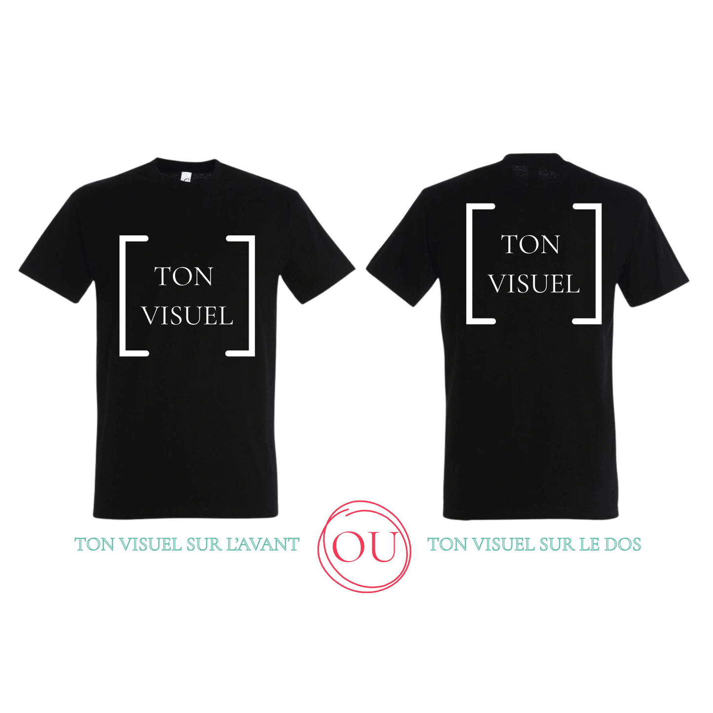 T-shirt à manches courtes personnalisé motif AVANT ou DOS