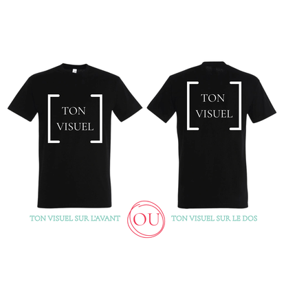 T-shirt à manches courtes personnalisé motif AVANT ou DOS